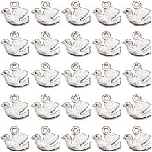 SUNNYCLUE 1 Box 100Pcs Peace Dove Charms Dove Charm Bulk Bird Pigeon Alloy Dove Silver Hollow Mini Animal Open Back Frame Doves Charms for Jewelry Making Charms DIY Craft Earrings Bracelets Supplies