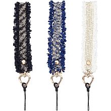 WADORN 3 Colors Phone Lanyard Wrist Strap, 9.6 Inch Hand Wristlet Strap Phone Charms Strap Wool Wristlet Strap for Keys Wallet Women Cell Phone Case ID Badge Bracelet Strap with Heart Buckle