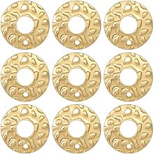 Beebeecraft 1 Box 30Pcs Flat Round Links Charms 18K Gold Plated Bumpy Disc Circle Frames Connectors Linking Rings Charms for Jewelry Making Necklace Bracelet DIY Crafts