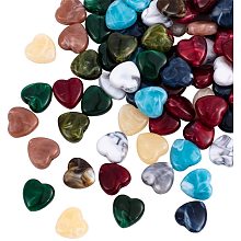 Pandahall Elite 200 pcs Heart Shape Acrylic Beads, Imitation Gemstone Beads for Earring Necklace Pendant Jewelry DIY Craft Making, Mixed Colors