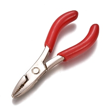 Honeyhandy 45# Carbon Steel Jewelry Pliers for Jewelry Making Supplies, Crimper Pliers for Crimp Beads, Crimping Pliers, Red, 6x2.25x0.6cm