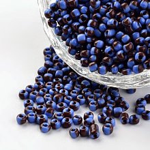 Honeyhandy 8/0 Opaque Colours Seep Glass Beads, Round Seed Beads, Cornflower Blue, 2.5~3x2~3mm, Hole: 0.8mm, about 15000pcs/450g