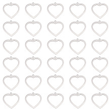 DICOSMETIC 30Pcs Hollow Heart Shape Charms Minimalist Love Pendant Open Bezel Pendants Resin Frame Charm Stainless Steel Dangle Charm for DIY Jewelry Making Gifts Valentine's Day, Hole: 1/1.6mm