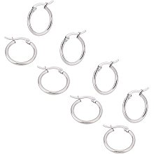 UNICRAFTALE 40pcs 19mm Hoop Earring Stainless Steel Hoop Earrings Hypoallergenic Earring Hoops Components for Women Jewellery Making, Stainless Steel Color