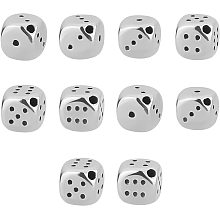 UNICRAFTALE 10pcs Dice Spacer Beads Stainless Steel Beads Metal Square Loose Beads for DIY Jewelry Making 2mm Hole Stainless Steel Color