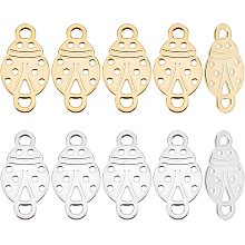 UNICRAFTALE 20 Pcs 2 Colors Ladybug Links Connectors 24mm Jewelry Connector Charms 2/2.5mm Hole 304 Stainless Steel Ladybug Double Hole Charms for Earring Bracelet Pendants Jewelry DIY Craft Making