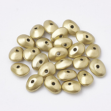 Honeyhandy Spray Painted Acrylic Bead Spacers, Oval, Goldenrod, 9x6.5x4mm, Hole: 1mm, about 444pcs/50g