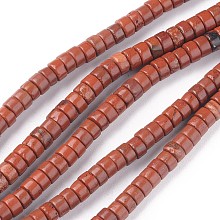 ARRICRAFT Natural Red Jasper Beads Strands, Heishi Beads, Flat Round/Disc, 4.5x2.5mm, Hole: 0.8mm, about 160pcs/Strand, 15.7 inches(40cm)