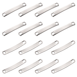 Unicraftale 304 Stainless Steel Links Connectors, Rectangle, Stainless Steel Color, 33.5x5x1mm, Hole: 3x3mm, 60pcs/box