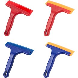 GLOBLELAND 4Pcs Window Tint Squeegee Shower Squeegee Auto Glass Blade Squeegee for Car Windshield Mirror Glass Door Bathroom Glass