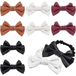 PandaHall Elite 8pcs Leather Bow Knot 4.2x2.6 inch Butterfly Shoe Charms Non Clips Leather Bow Bowknot Decorations for Bag Hat Shoe Costume Gift Box Ornaments