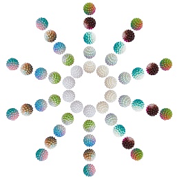 SUNNYCLUE 100Pcs 10 Colors Imitation Pearl Acrylic Berry Beads for DIY Stretch Bracelets Making Kits, with 1Roll Beading Elastic Thread, Mixed Color, 12mm, Hole: 1mm