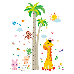 SUPERDANT 3 PCS/set Height Chart Coconut Giraffe Height Chart Sun Monkey Wall Sticker PVC Growth Charts Ruler 40 to 160 cm Height Measure for Nursery Bedroom Living Room