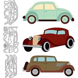 GLOBLELAND 3 Style Vintage Car Cutting Dies Classic Car Carbon Steel Stencil Template Car Pattern Metal Crafting Dies Cutting Die Cuts for DIY Card Making Scrapbooking Photo Album Decoration