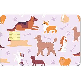 CREATCABIN 4Pcs Dogs Card Skin Sticker Debit Credit Card Skins Covering Flower Personalizing Bank Card Protecting Removable Wrap Waterproof Proof No Bubble for Bank Card 7.3x5.4Inch