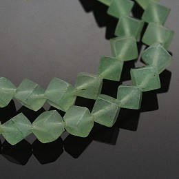 Honeyhandy Cube Natural Green Aventurine Beads Strands, 6x5x5mm, Hole: 0.5mm, about 75pcs/strand, 15.7 inch