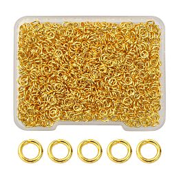 Brass Open Jump Rings, Round Ring, Golden, 4x0.7mm, 21 Gauge, Inner Diameter: 2.6mm, about 500pcs/box