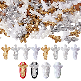 Olycraft 140Pcs 4 Colrs Virgin Mary Resin Cabochons, Nail Art Decoration Accessories, Religion, Mixed Color, 18.5x11x4.5mm, 35pcs/color