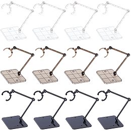 FINGERINSPIRE 12 Set Action Figure Stand Black/Clear/Brown Assembly Action Figure Display Holder Action Holder Base Doll Model Support Stand for 6 inch Action Figures Compatible with HG RG SD SHF