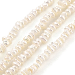 Natural Keshi Pearl Cultured Freshwater Pearl Beads Strands, Baroque Pearls, Grade 4A, Nuggets, Antique White, 2.5~3mm, Hole: 0.3mm, about 129pcs/strand, 7.09 inch(18cm)