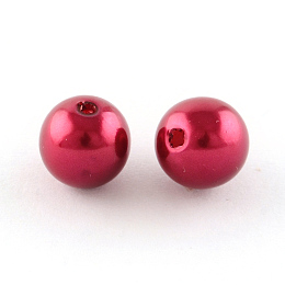 Honeyhandy ABS Plastic Imitation Pearl Round Beads, Fuchsia, 20mm, Hole: 2.5mm, about 120pcs/500g