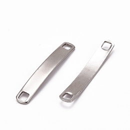 Honeyhandy Rectangle 304 Stainless Steel Links connectors, Stainless Steel Color, 33.5x5x1mm, Hole: 3x3mm