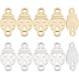 UNICRAFTALE 20 Pcs 2 Colors Ladybug Links Connectors 24mm Jewelry Connector Charms 2/2.5mm Hole 304 Stainless Steel Ladybug Double Hole Charms for Earring Bracelet Pendants Jewelry DIY Craft Making