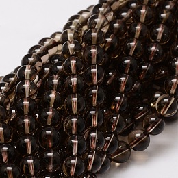 Honeyhandy Natural Smoky Quartz Round Beads Strands, 10mm, Hole: 1mm, about 40pcs/strand, 15.7 inch