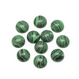 Honeyhandy Synthetic Malachite Cabochons, Dyed, Half Round/Dome, 10x4~5mm