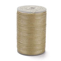 Honeyhandy Round Waxed Polyester Thread String, Micro Macrame Cord, Twisted Cord, for Leather Sewing Stitching, Tan, 0.3~0.4mm, about 174.98 Yards(160m)/Roll