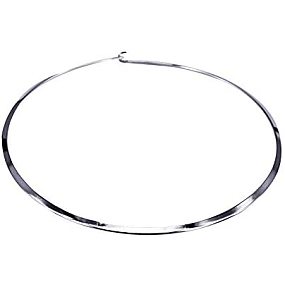 UNICRAFTABLE About 6pcs Stainless Steel Necklace Silver Tones Choker Necklaces Wire Collar Necklace 5.31"(13.5cm)