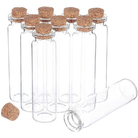BENECREAT 30PCS 0.67oz/20ml Glass Bottles Cork Stoppers Jars Vials Storage Container Wishing Bottle for Message Bead Candy Seashell Collection