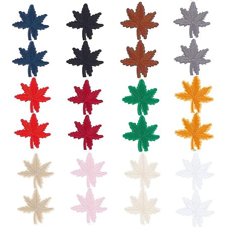 PandaHall Elite 48pcs Maple Leaves Patches 12 Colors Embroidery Patches Iron On Patches Sew On Applique Patch Autumn Fall Leaf Appliques for Jeans Dress Hats T-Shirts Backpacks Purse Bags DIY Crafts