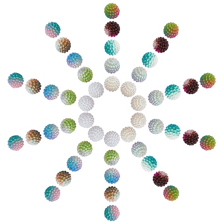 SUNNYCLUE 100Pcs 10 Colors Imitation Pearl Acrylic Berry Beads for DIY Stretch Bracelets Making Kits, with 1Roll Beading Elastic Thread, Mixed Color, 12mm, Hole: 1mm