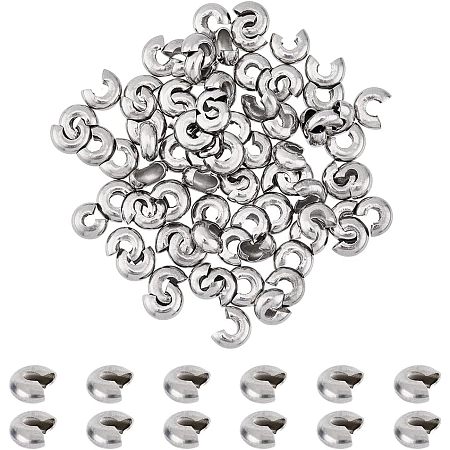 SUPERFINDINGS About 50Pcs Stainless Steel Bead Physical Stop 7x3mm Shutter Bead Chain Stopper Ball Chain Cord Connector Clips Blind Control Ball, Hole: 2mm