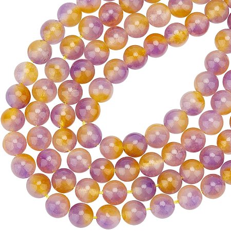 Arricraft About 96 Pcs Nature Stone Beads 8mm, Natural Malaysia Jade Round Beads, Gemstone Loose Beads for Bracelet Necklace Jewelry Making (Hole: 1mm)