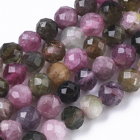 Honeyhandy Natural Tourmaline Beads Strands, Rondelle, 4mm, Hole: 0.7mm, about 95pcs/strand, 15.55 inch(39.5cm)