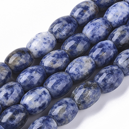 ARRICRAFT Natural Blue Spot Stone Beads Strands, Barrel, 13~15x12~13mm, Hole: 1.2mm, about 27~28pcs/strand, 15.55 inches(39.5 cm)
