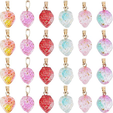 NBEADS Transparent Glass Pendants, Glass Charms or Jewelry Making Bracelets Necklaces