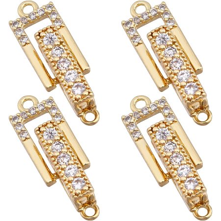 SUPERFINDINGS 4 Sets Brass Rhinestone Fold Over Clasps 20x6.5mm Rectangle Bracelet Extender Clasp Golden Clasp Jewelry Extender for Jewelry Making