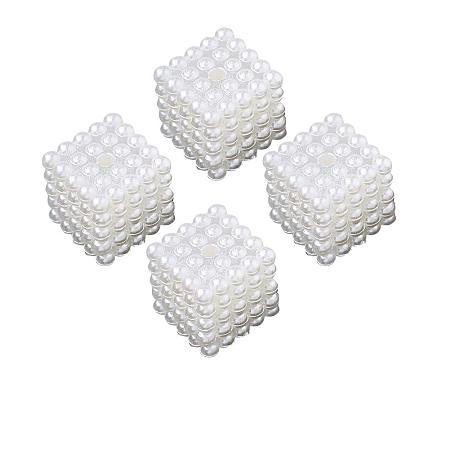 ARRICRAFT ABS Plastic Imitation Pearl Beads, Combined Beads, Cube, Ivory, 12x12x12mm, Hole: 1.8mm; About 450pcs/500g