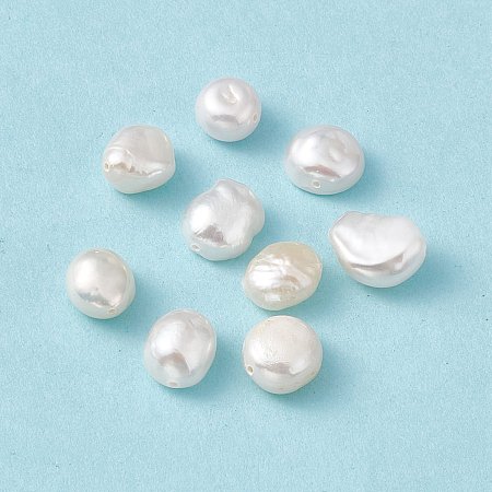 Honeyhandy Baroque Natural Keshi Pearl Beads, Oval, Seashell Color, 8~12x7~8x4.5~6mm, Hole: 0.6mm