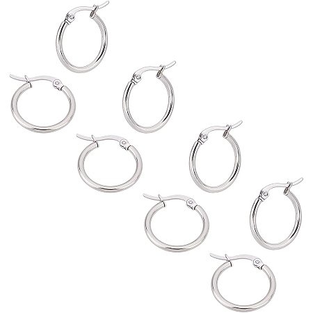 UNICRAFTALE 40pcs 19mm Hoop Earring Stainless Steel Hoop Earrings Hypoallergenic Earring Hoops Components for Women Jewellery Making, Stainless Steel Color