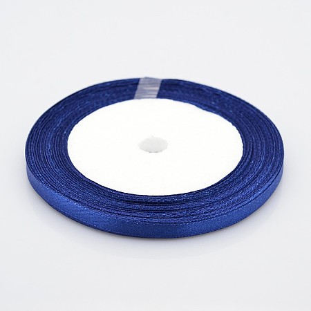Honeyhandy 1/4 inch(6mm) Dark Blue Satin Ribbon, 25yards/roll(22.86m/roll)