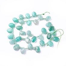 Arricraft Natural Amazonite Beads Strands, Faceted, teardrop, 12~12.5x8.5~9x4~5mm, about 32pcs/strand, 14.9 inches~16.1 inches(38~41cm)