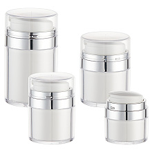 OLYCRAFT 4Pcs 4 Size Airless Pump Jar Duckbill Spout Refillable Travel Cream Vacuum Bottle 0.5/1/1.7/3.4OZ Empty Cream Jar Cosmetic Containers Lotion Dispenser for Creams Lotion Toiletry