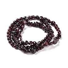 Honeyhandy Natural Garnet Stretch Bracelets, Stackable Bracelets, Round & Chips Shapes, 1/4~3/8 inch(0.6~1.1cm), Inner Diameter: 2-1/4~2-3/8 inch(5.7~6cm), 3pcs/set