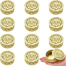 CHGCRAFT 12Pcs Round Candy Boxes Wedding Favor Boxes Gold Hollow Pattern Storage Boxes Flower Gift Boxes for Wedding Shower Christmas Birthday Party Decor Container, 7.3x3.2cm