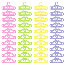 CHGCRAFT 40Pcs 4 Colors Small Doll Cloth Hangers Bowknot Plastic Doll Clothes Hangers Doll Hangers Set Doll Closet Accessories for Doll Clothing Outfits Hanging Supplies 4x2inch