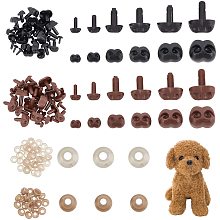 PandaHall Elite 12 Style Safety Noses, 72pcs Plastic Crafts Nose with Washers Assorted Sizes Animal Bear Noses for Plush Stuffed Animals Crochet Puppet Dog Crafts Making